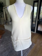 Urban Outfitters Cooperative Knit Tunic Vest S Cream Pocket Dress Layering