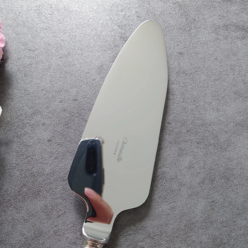 Servidor de pasteles Christofle Marly 1 pieza cubiertos plateados excelente Foto 3 de 4