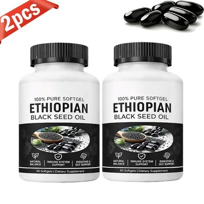 3 PACK Ethiopian Black Seed Oil Softgels 4.64% Thymoquinone Gluten-Free