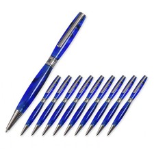 Slimline Pen Kit, Black Titanium w/3 Center Bands, 10 Pack, Legacy Woodturning