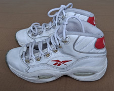 Reebok Question Mid Iverson Basketball Sneakers Youth 4 White/Red