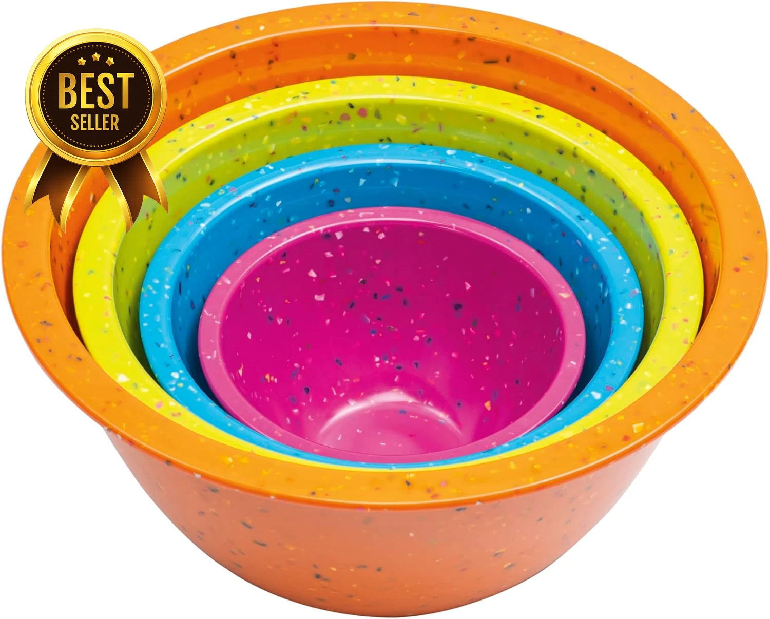 4 Piece Confetti Nesting Mixing Bowls Set Colorful Kitchen Bowls BPA Free Dishwa
Opens in a new wind