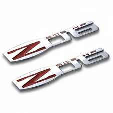 2Pc Chrome Red Side Fender Z06 505HP Emblem Badge For Corvette C6