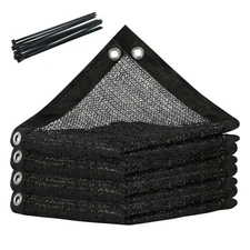 Black Shade Cloth 8FTX12FT Mesh Tarp Sun Netting with HDPE Material