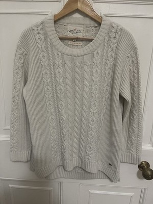 Holly&Whyte By Lidex Off White Cable Knit Jumper Woman M Excellent Condition