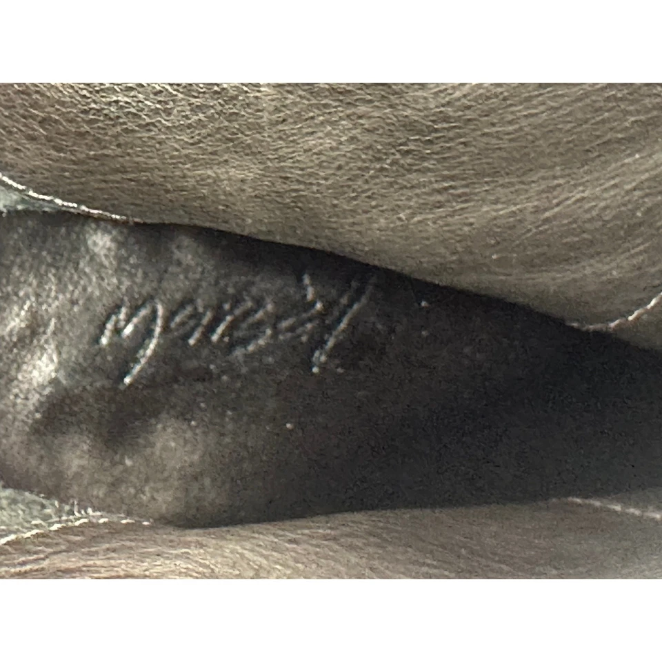 Botas al Tobillo Marsell Italianas de Cuero Tacón Bloque Punta Redonda Cremallera Invierno Motociclista 36.5/6 Foto 4 de 4