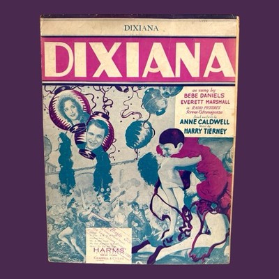 Dixiana Sheet Music 1930 Bebe Daniels Everett Marshall Tierney RKO Radio Picture