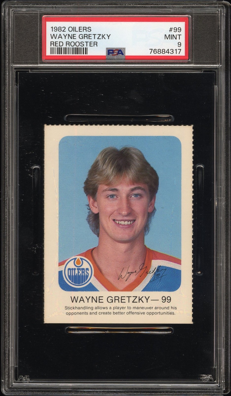 1982 OILERS RED ROOSTER WAYNE GRETZKY PSA 9