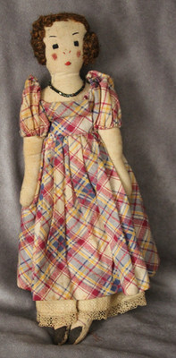 Vintage 1930s-40s Edith Flack Ackley Doll Homemade 10'' Brunette