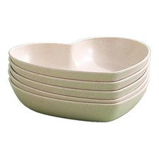 Incauca 5 Pack 6 Inch Heart Shape Mini Dipping Sauces Bowls, Unbreakable Whea...