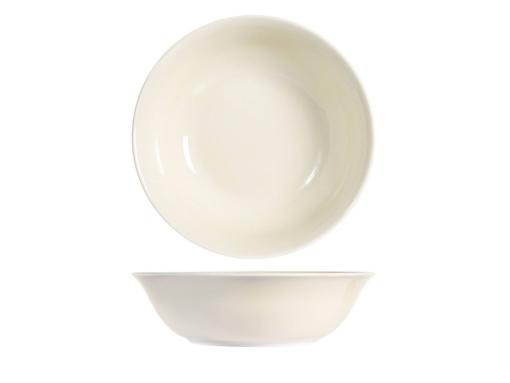 H&h Charme Salad Bowl, Porcelain, Ivory, 23 cm White