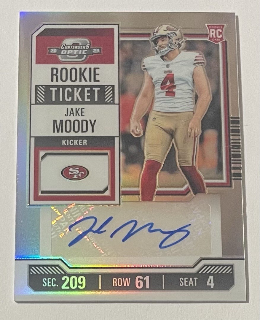2023 Contenders Optic Holo Prizm Rookie Ticket Autograph #174 Jake Moody Rc Auto