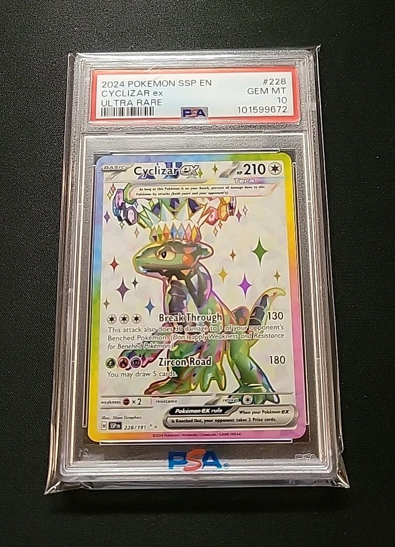 2024 Pokémon Surging Sparks Cyclizar EX 228/191 Holo PSA 10