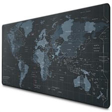 Wide Desk Coverage Full World Map Mouse Pad XL - 35.4" x 15.7",