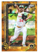 2025 Topps Chrome Sapphire Michael King Gold Refractor /50 #35 Padres Match