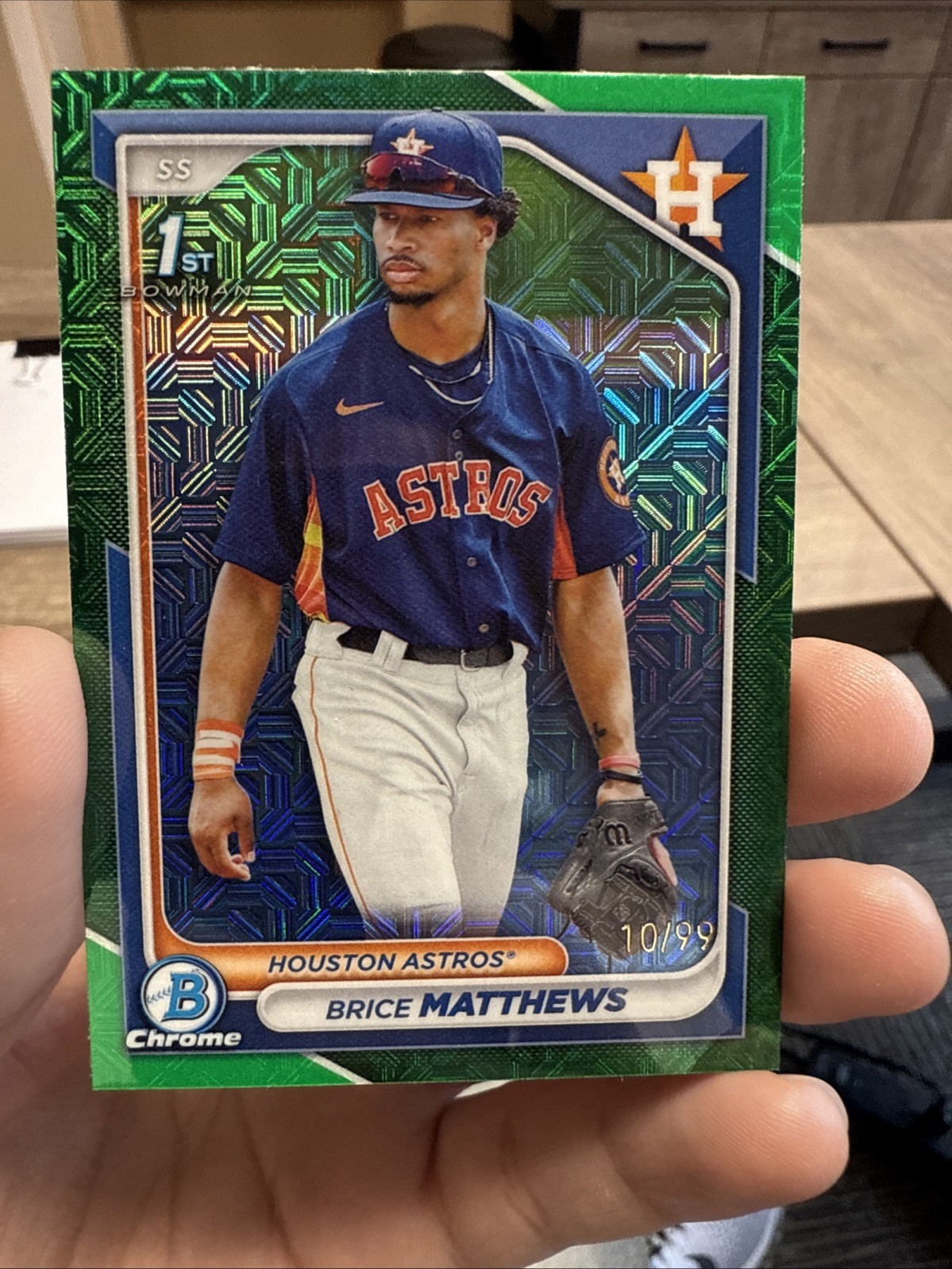 2024 Bowman Chrome Prospects Brice Matthews #BCP-69 Green Mojo Refractor /99 