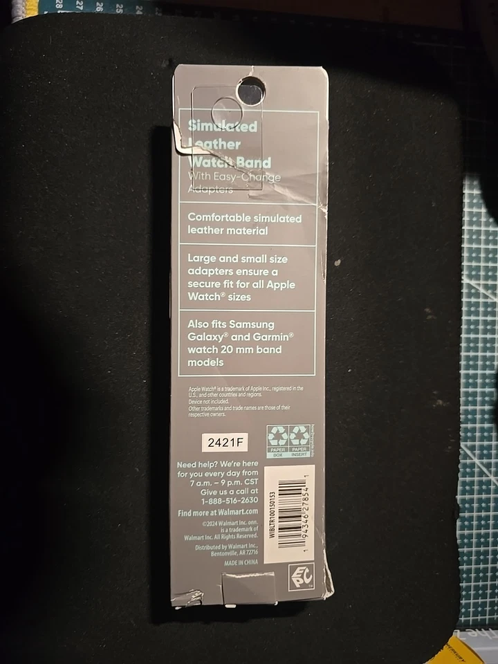 Apple Watch 和三星 Onn 模拟皮革手表 20 毫米表带 — 第 2/2 张图片