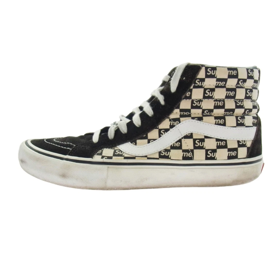 Supreme x VANS 16AW VN0A38Z3JLW logo à damier Sk8 Hi skate haut d'occasion LIFE 0