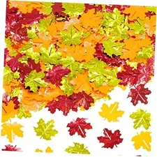 Fall Party Table Scatter Confetti - Thanksgiving Day Maple Leaves Foil 