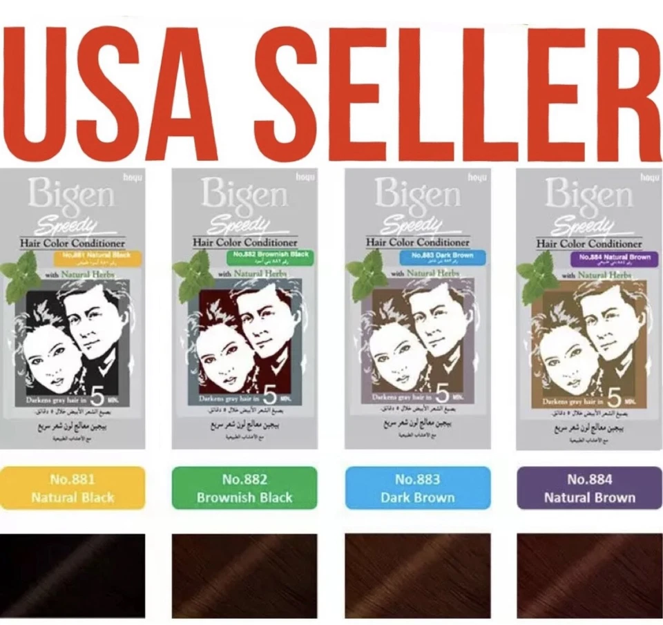 Bigen Speedy Hair Color Dye Cream 881 882 883 884 885 Cover Grey Darkening
