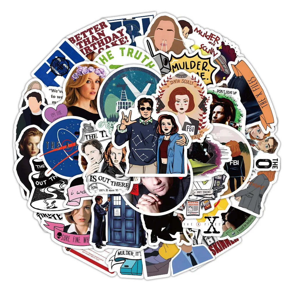 10/50Pcs Crime Thriller TV Series The X-Files Stickers For Pack On Laptop Car Gu