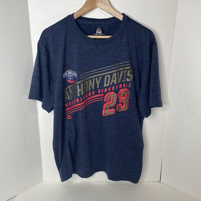 New Orleans Pelicans Majestic Cool Base Shirt, Large, Blue, Anthony Davis #23