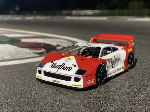 FERRARI F40 1/8 SCALE RC CLEAR CAR BODY - 0100 TRAXXAS SLASH HOBAO VTE XRAY GTXE - Picture 12 of 15