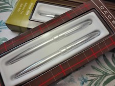CROSS STRATFORD CHROME BALLPOINT PEN  0.7MM PENCIL 120 GIFT SET NEW SEALED