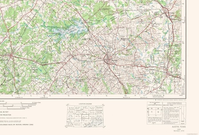 Topo Map Austin Texas Quad - S L640