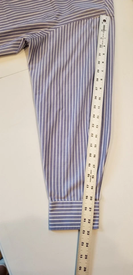 Cambridge Classics mens 16 1/2 32/33 button front pinstriped long sleeve shirt - Image 4 of 4