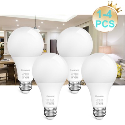 1-4pcs E26/E27 LED Light Bulb 90W Equivalent 6500K Daylight Energy Saving Bulb