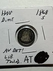1868 S Seated Liberty Half Dime AU Details Tougher Date