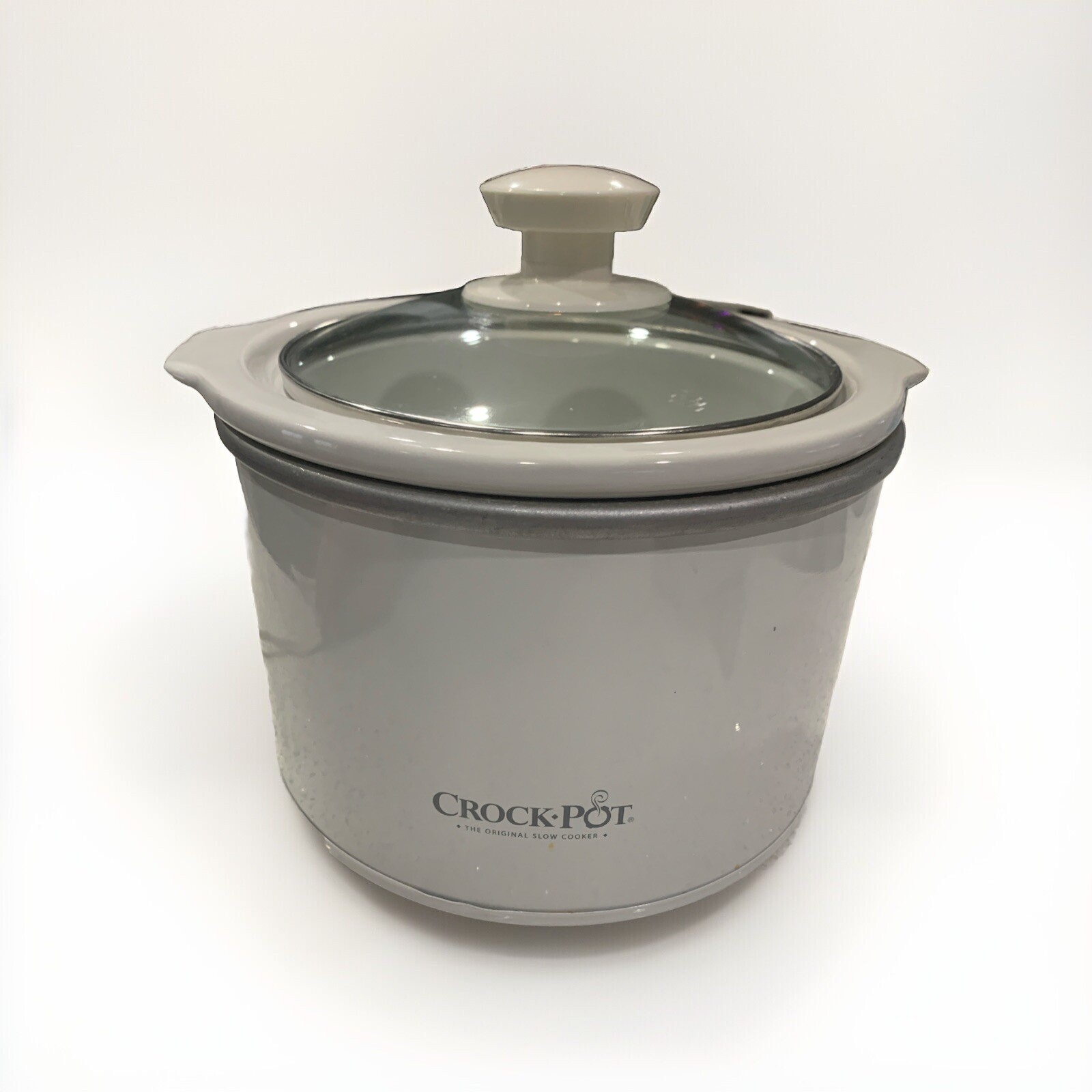Crock Pot 1.5 Qt Round Manual No Dial Slow Cooker White SCR151-WG Tested Works