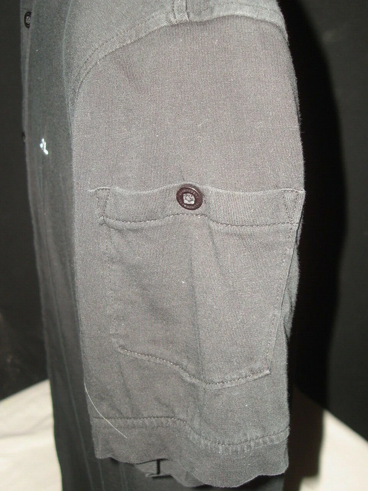 J.Lindeberg Solid Black 100% Cotton S/S Button Ft. Shirt Sz. M Slim Fit - Image 2 of 4