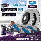 Bendix Front ULT Disc Rotors + ULT+ Brake Pads for Ford Falcon BA BF FG X 298mm