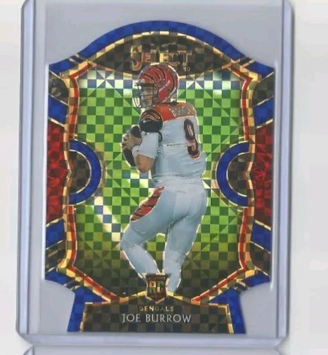 2020 Panini Select JOE BURROW Rookie Blue Die-Cut Prizm BENGALS #46 Concourse A