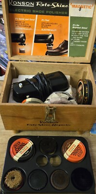 RONSON Roto-Shine Magnetic (SHOE SHINE BOX FULLY LOADED WITH WAX