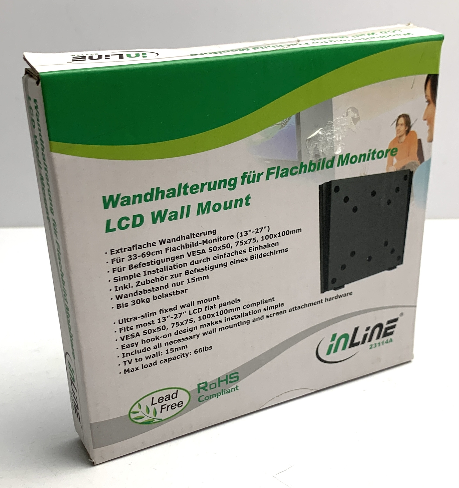Thumbnail - Inline Wandhalterung Für Flachbild Monitore Lcd Wall Mount 13-27"/30