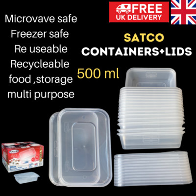 Lebensmittelbehälter + Deckel der Marke SATCO aus Kunststoff 500 ml: verschiedene Mengen verfügbar