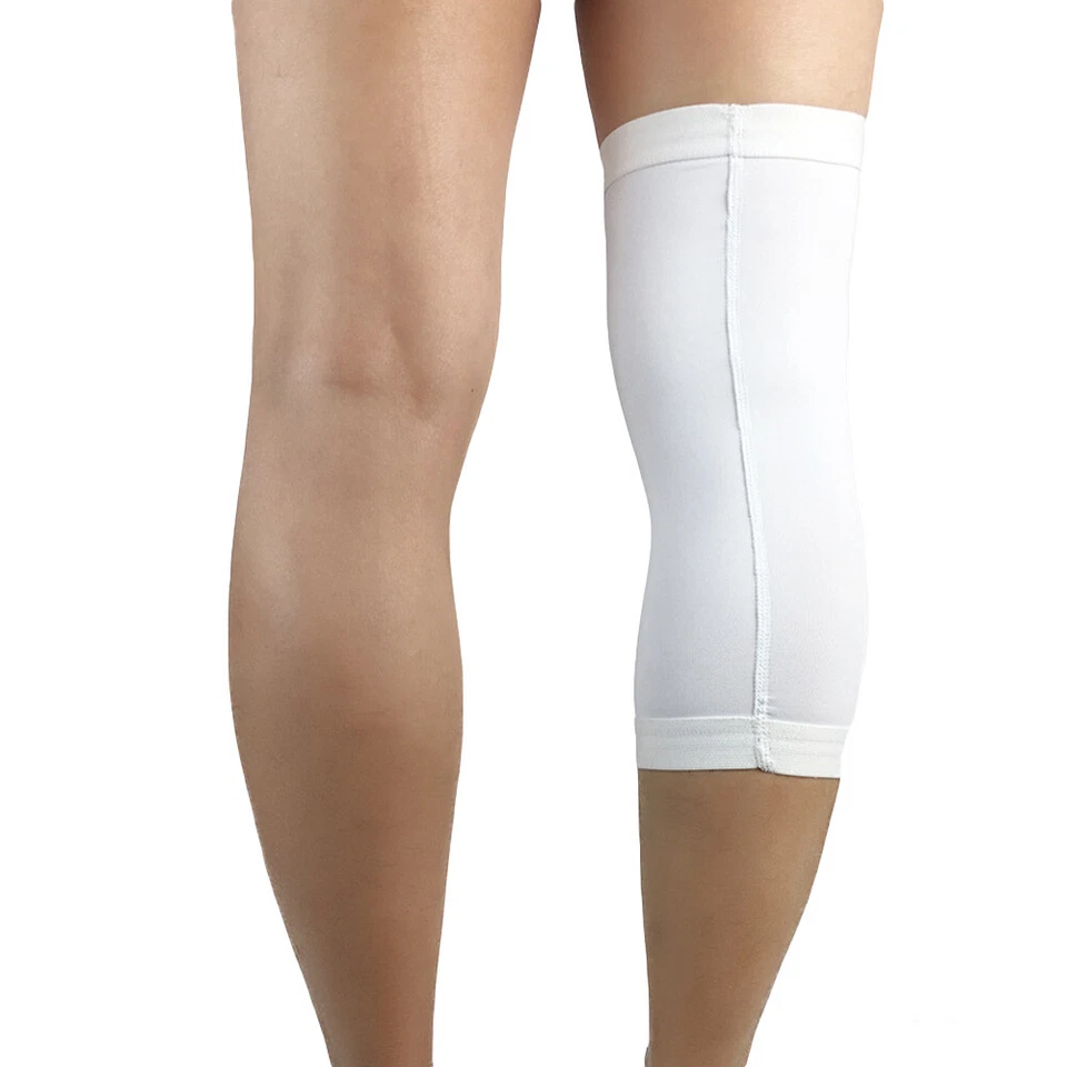 2 PCS Sports Safety Knee Pads Training Knee Brace Black White Compression Sleeve - Image 4 of 4