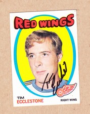 Tim Ecclestone (DEC) signed 1971-72 Topps card # 52-Detroit Red Wings