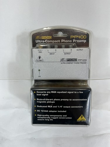 Behringer Ultra-Compact Phono Preamp Micro Phono PP400 New In Box