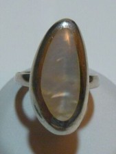WOMENS LARGE STERLING SILVER  SHELL MODERN DESIGNER SIGNED RING BAND