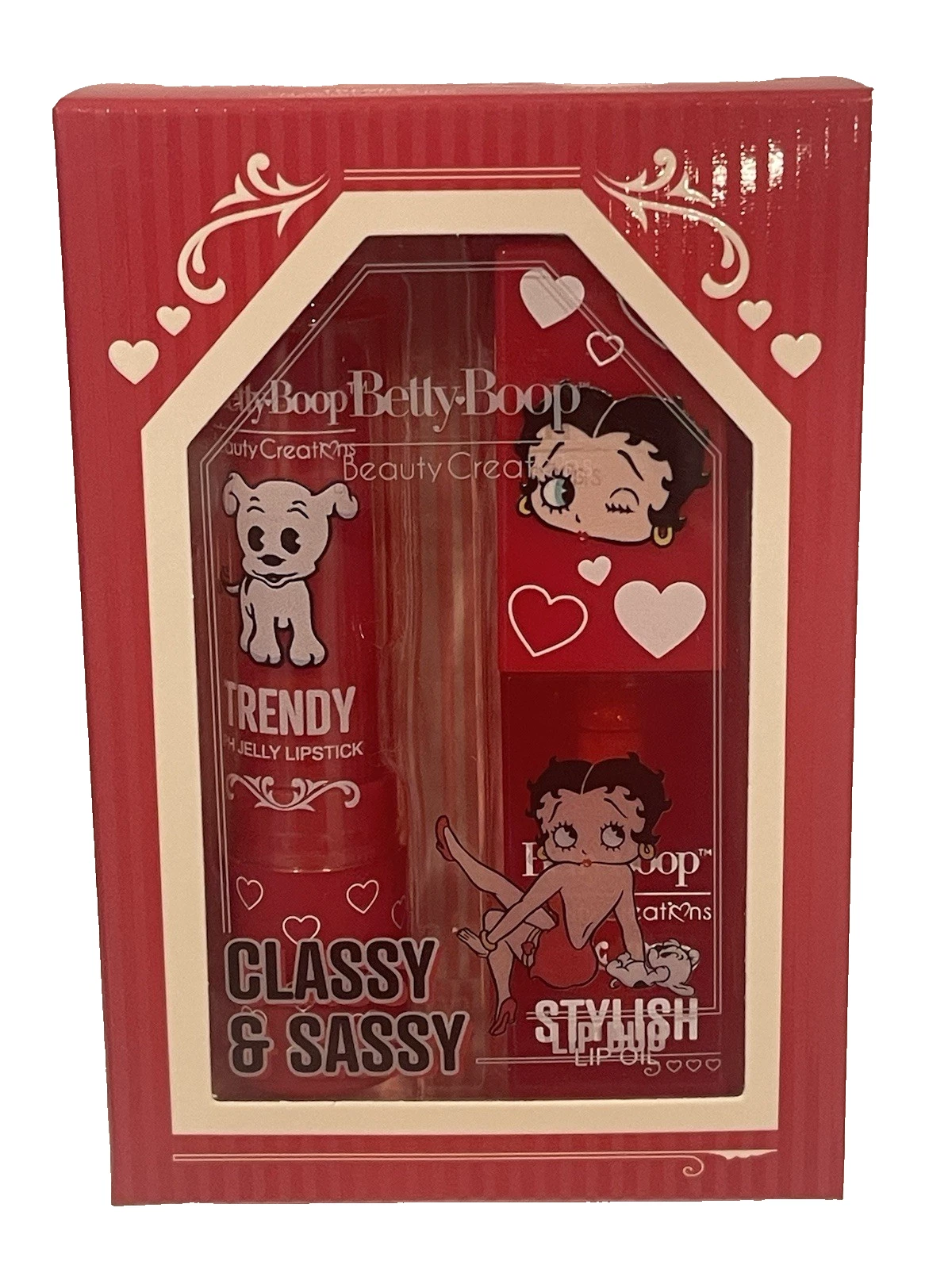 Betty Boop Beauty Creations Lip Set Limited Edition LIP OIL & PH JELLY LIPSTICK