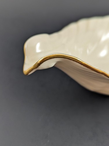 LENOX Dove Bird Candy Nut Dish Bowl Cream 24k Gold Trim Trinket Dish - Picture 5 of 7