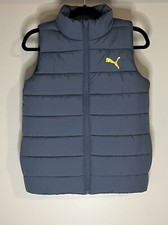 Puma Youth Boy  s Classic Light Blue Puffer Winter Vest Jacket Size M 10/12