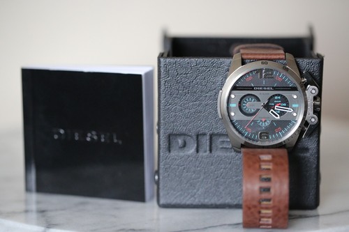 Diesel Watch Model DZ4387 Stainless Steel Leather Strap Water Resistant 5 Bar - 第 2/9 張圖片