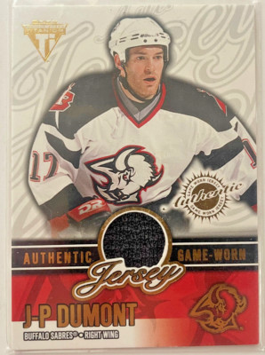 2002-2003 Pacific Game Used Jersey Titanium J-P Dumont 895 2002-2003 Pacific Game Used Jersey Titanium J-P Dumont 895