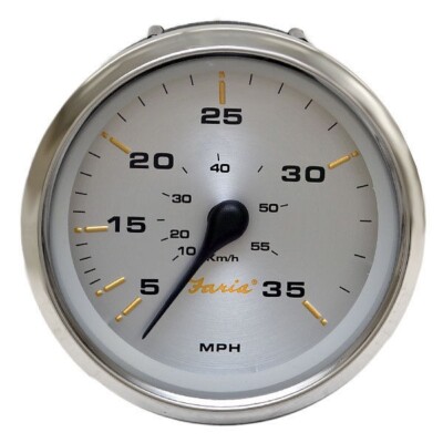 Faria Boat Speedometer Gauge SE9874A | Kronos Silver 3 1/4 Inch