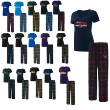 Officially Licensed NFL Women's Lodge Plaid PJ Set (Giants-Texans) 761754-J